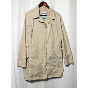 Columbia Omni Shield Trench Coat Womens XL Beige Lightweight Jacket